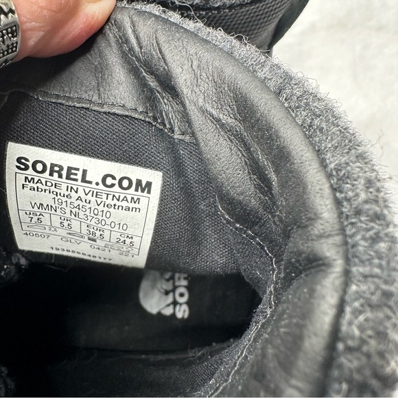 Sorel Black Harlow Conquest Lace Up Boots Size 7.5 - Picture 6 of 6